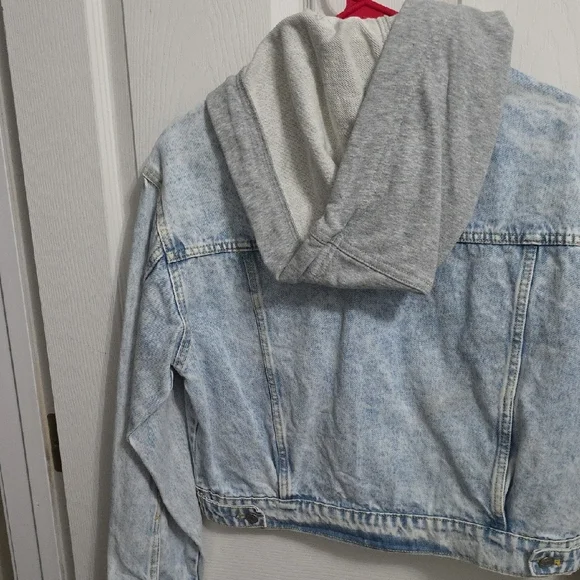 Denim Jacket with Gray Hood - Picture 4 of 4